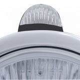 Black Guide 682-C Headlight H4 w/ White LED & LED Signal - Clear Lens