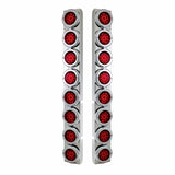 Peterbilt Rear Air Cleaner Bracket w/ 16 Reflector LED Lights & Bezel - Red LED/Red Lens
