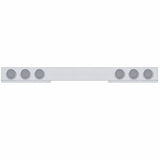 Stainless 1 Piece Rear Light Bar w/ Six 36 LED 4" Lights & Visors - Red LED/Clear Lens