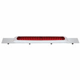 Chrome Top Mud Flap Plate w/ 19 LED 17" Light Bar & Bezel - Red LED/Red Lens