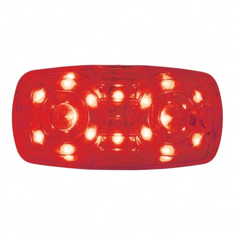 16 LED Rectangular Clearance/Marker Light w/ 2 Wires - Red LED/Red Lens