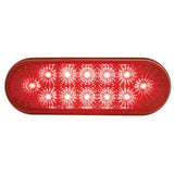 12 LED Reflector Oval Stop, Turn & Tail - Red LED/Red Lens