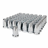 33mm x 3 1/4" Chrome Plastic Tall Classic Nut Cover - Push-On (60 Pack)