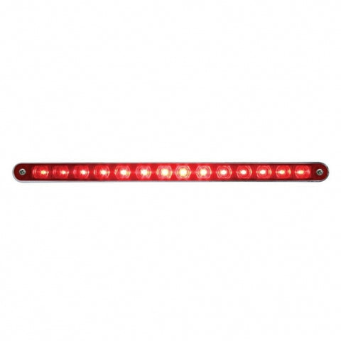 14 LED 12" Stop, Turn & Tail Light Bar w/ Bezel - Red LED/Red Lens