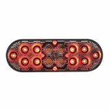 6” Oval Combo Light with 14 LED Stop, Turn & Tail Light & 16 LED Back-Up Light - Red LED/Clear Lens