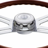 18" Boss Style Wood Steering Wheel For 2006+ Peterbilt & 2003+ Kenworth Trucks