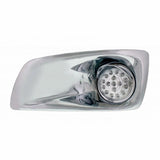 Kenworth T660 Front Bumper Light Bezel w/ 17 LED Dual Function Clear Style Reflector Light & Visor (Driver) - Amber LED/Clear Lens