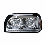 Freightliner Century Chrome Headlight w/ LED Turn Signal & Light Bar