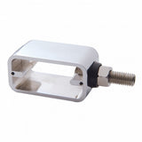 Chrome Double Face Rectangular Straight Mount Light Housing - Single Stud Mounting