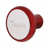 "Trailer" Deluxe Aluminum Screw-On Air Valve Knob w/Stainless Plaque - Candy Red