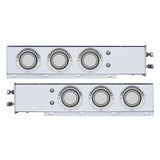 430 Stainless Spring Loaded Rear Light Bar w/ Six 4" Round LED "Mirage" Lights & Clear Lens - 2 1/2" Bolt Pattern