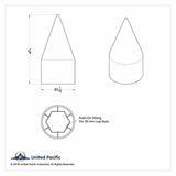 33mm x 4 1/8" Chrome Plastic Spike Nut Cover - Push-On (60 Pack)