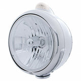 Stainless Steel Guide 682-C Headlight Crystal H4 & Dual Mode LED Signal - Clear Lens