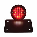 Motorcycle LED "Bobber" Style Horizontal Tail Light w/Black Grille Bezel-Red Lens