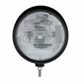 Black "Billet" Style Groove Headlight w/ Visor H6024 Bulb