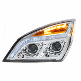 Chrome LED Projection Headlight w/LED Position Light For 2018-2020 Freightliner Cascadia