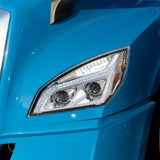 Chrome LED Projection Headlight w/LED Position Light For 2018-2020 Freightliner Cascadia