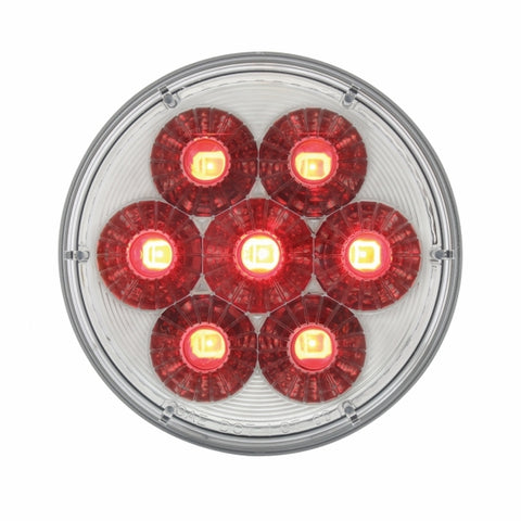 "DOUBLE FURY" 14 LED Reflector 4" Stop, Turn & Tail Light with Dual Color LEDs - Red/Amber LED w/ Clear Lens