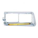 19 LED Freightliner FLD Headlight Bezel - Amber LED/Amber Lens