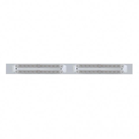 Chrome Top Mud Flap Plate w/ Four 10 LED 9" Light Bars - Red LED/Clear Lens