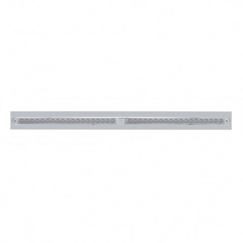 Chrome Top Mud Flap Plate w/ Two 19 LED 24" Reflector Light Bars - Red LED/Clear Lens