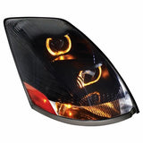 2004+ Volvo VN/VNL "Blackout" Projection Headlight w/ Amber LED Light Bar
