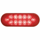 12 LED Oval Reflector Stop, Turn & Tail Light Kit - Red LED/Red Lens