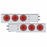 2 1/2" Bolt Pattern Spring Loaded Rear Light Bar - 4" LED "GLO" Light x 6 Red LED w/ Red Lens w/ Grommet