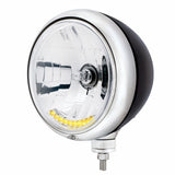 Black Guide 682-C Style Headlight H4 Bulb w/ 10 Amber LED