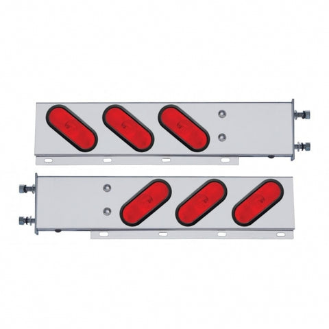 3 3/4" Bolt Pattern Stainless Spring Loaded Light Bar w/ Six Oval Lights & Grommets