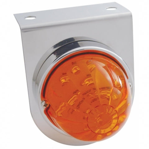 Stainless Light Bracket w/ 17 LED Watermelon Light - Amber LED/Dark Amber Lens