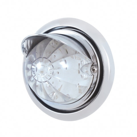 Freightliner Columbia Front Bumper Light w/ 17 LED Dual Function Watermelon Light & Visor - Amber LED/Clear Lens