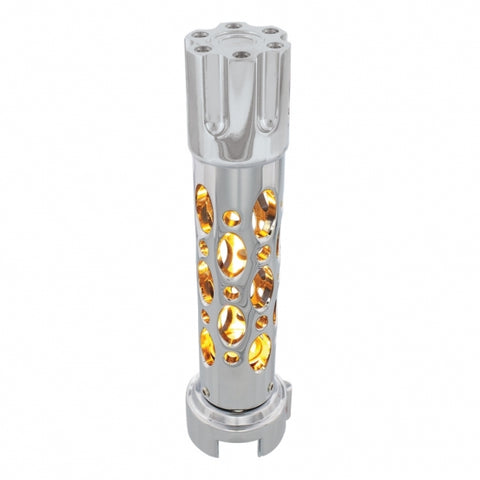LED "Austin" Gun Cylinder Gearshift Knob w/ Adaptor for 13/15/18 Speed - Amber