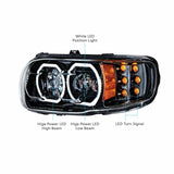 High Power 10 LED Blackout Headlight with 16 LED Turn & 57 Position Light For 2008+ PB 388/389