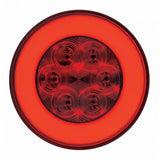 3 3/4" Bolt Pattern Spring Loaded Rear Light Bar - 4" LED "GLO" Light x 6 Red LED w/ Red Lens w/ Grommet
