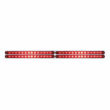 Chrome Top Mud Flap Plate w/ Four 14 LED 12" Light Bars - Red LED/Red Lens