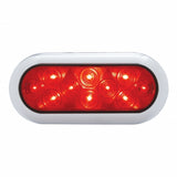 10 LED Oval Stop, Turn & Tail Light w/ Bezel - Red LED/Red Lens