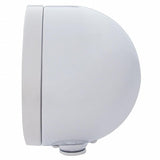 Stainless Steel Bullet Half Moon Headlight H4 w/ Amber LED & Dual Mode LED Signal-Clear Lens