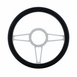 14" Chrome Aluminum 3-Spoke Style 9-Screw Mount Steering Wheel