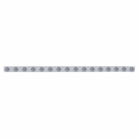79-1/2" SS Bumper Light Bracket w/16X 9 LED 2" Reflector Lights & Bezels -Red LED/Clear Lens