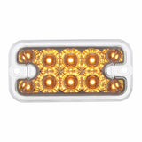 10 Amber LED Dual Function Rectangular Light - Reflector - Clear Lens