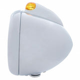 Stainless Steel Guide 682-C Headlight H4 w/ Amber LED & Dual Mode LED Signal-Amber Lens