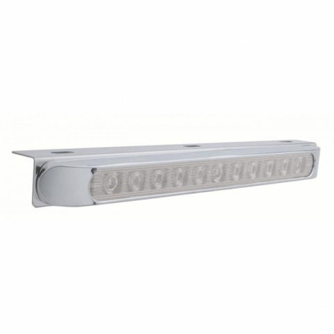 17 5/16" Stainless Light Bracket w/ 11 LED 17" Light Bar & Bezel - Red LED/Clear Lens