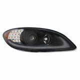 Black Projection Headlight With LED Turn Signal For International Prostar