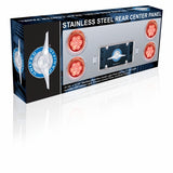Stainless Rear Center Panel w/ Four 7 LED 4" Light & Bezel - Red LED/Clear Lens - Competition Series