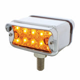 10 LED Dual Function T Mount Reflector Double Face Light w/ Horizontal Visor - Amber & Red LED/Amber & Red Lens