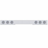 Chrome 1 Piece Rear Light Bar w/ Six 36 LED 4" Lights & Bezels - Red LED/Clear Lens