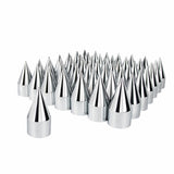 33mm x 4 1/8" Chrome Plastic Spike Nut Cover - Push-On (60 Pack)