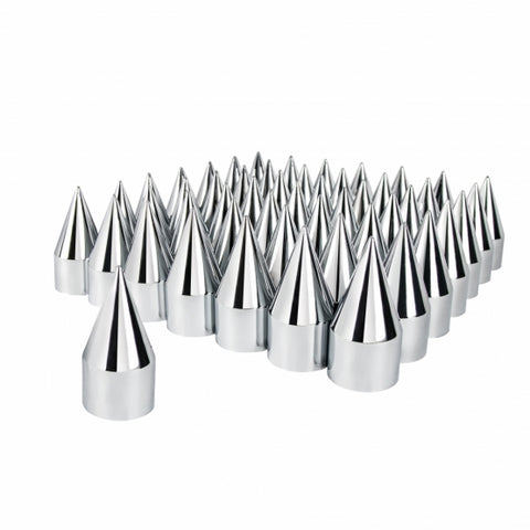 33mm x 4 1/8" Chrome Plastic Spike Nut Cover - Push-On (60 Pack)