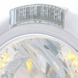 Chrome Classic Headlight H4 w/34 Amber LED & Dual Mode LED Signal - Clear Lens